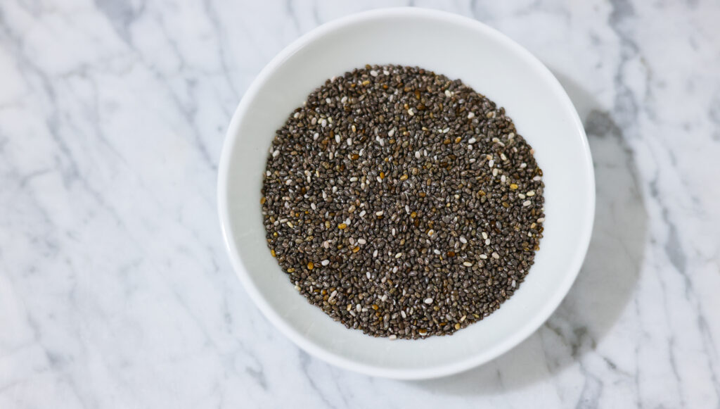 In this photo, you can see chia seeds