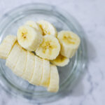 In this photo, you can see sliced banana chunks