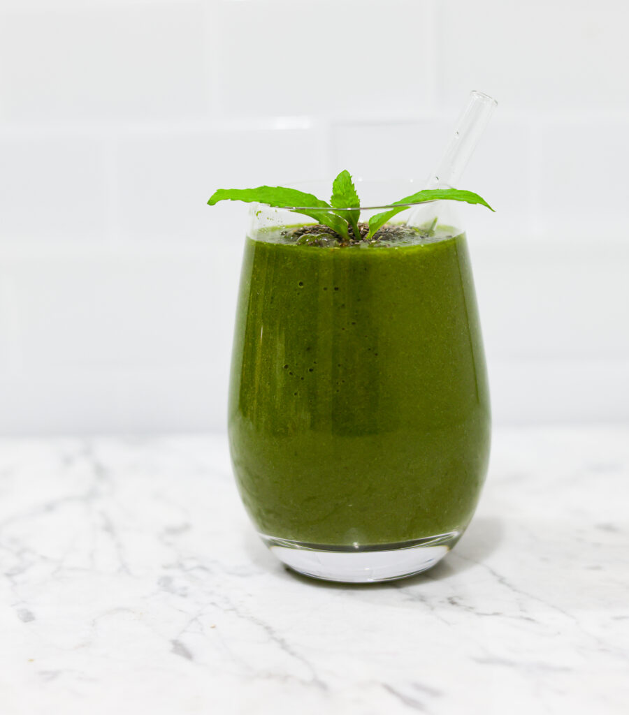 In this photo, you can see an Anti-inflammatory Green Smoothie