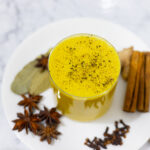 In this picture you can see Turmeric Milk Ayurveda