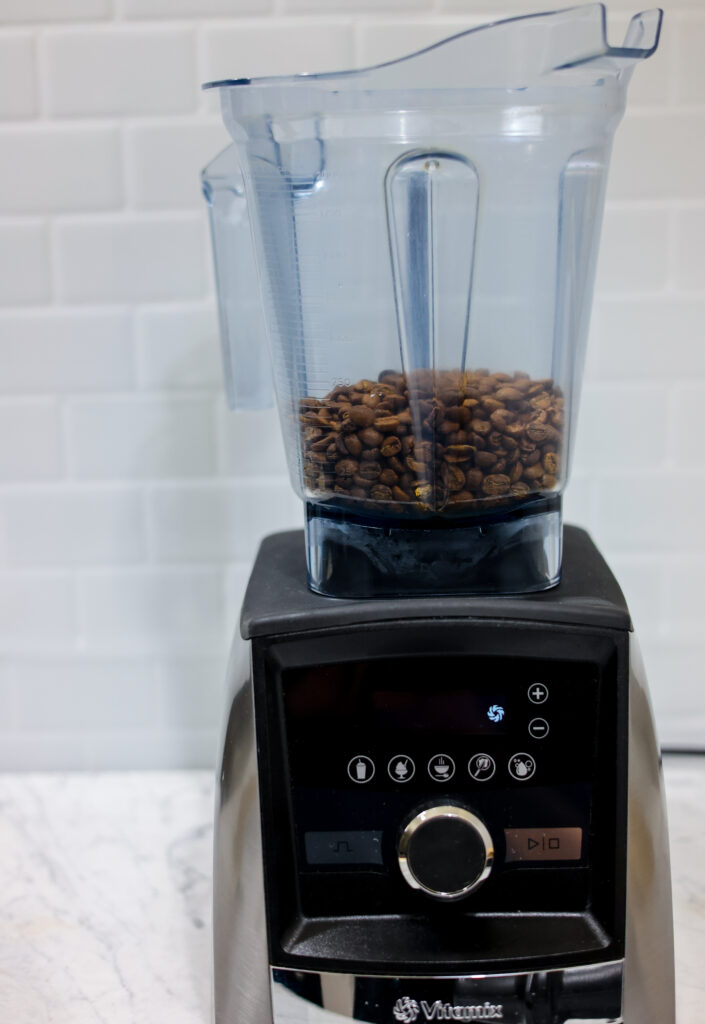 Grinding coffee with Vitamix.