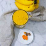 In this picture you can see a Turmeric Papaya Smoothie