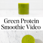 In this picture you can see a Green Protein Smoothie