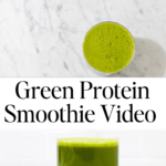 In this picture you can see a Green Protein Smoothie