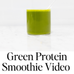 In this picture you can see a Green Protein Smoothie