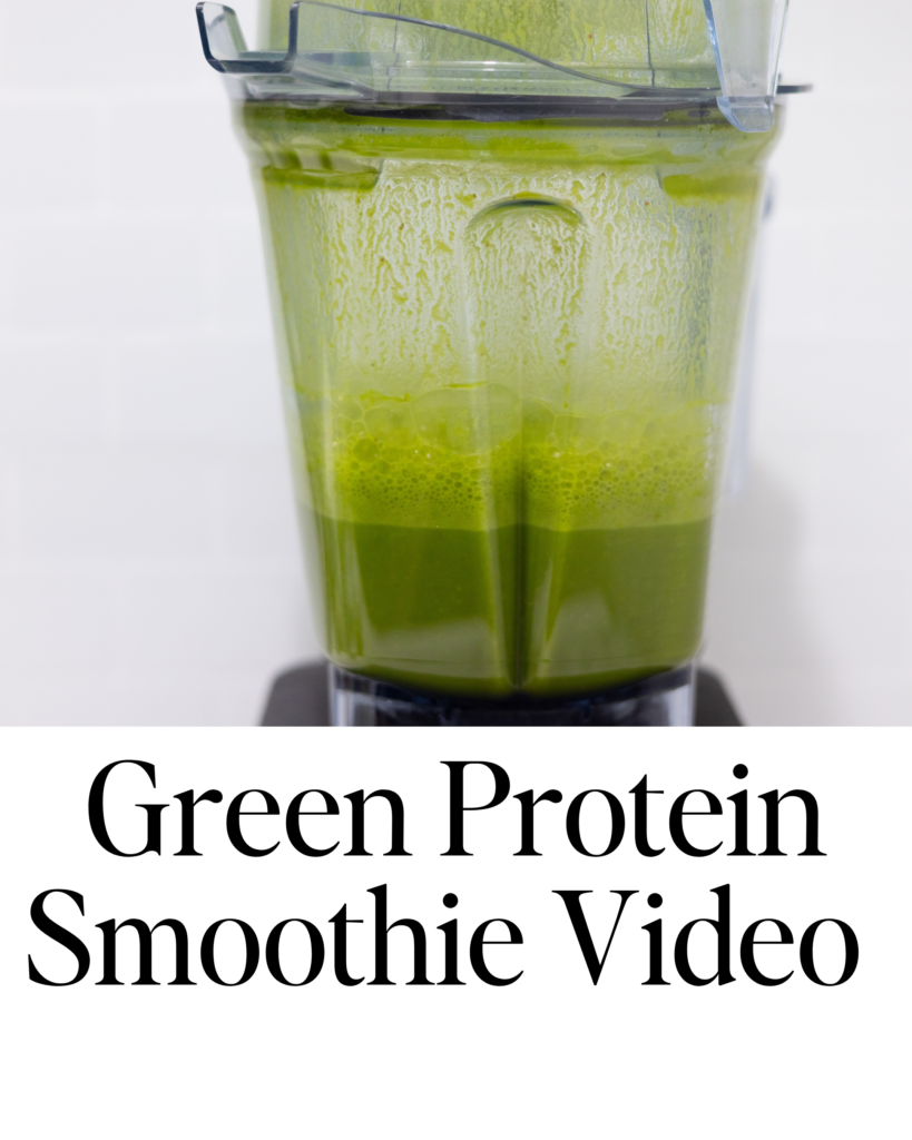 In this picture you can see a Green Protein Smoothie