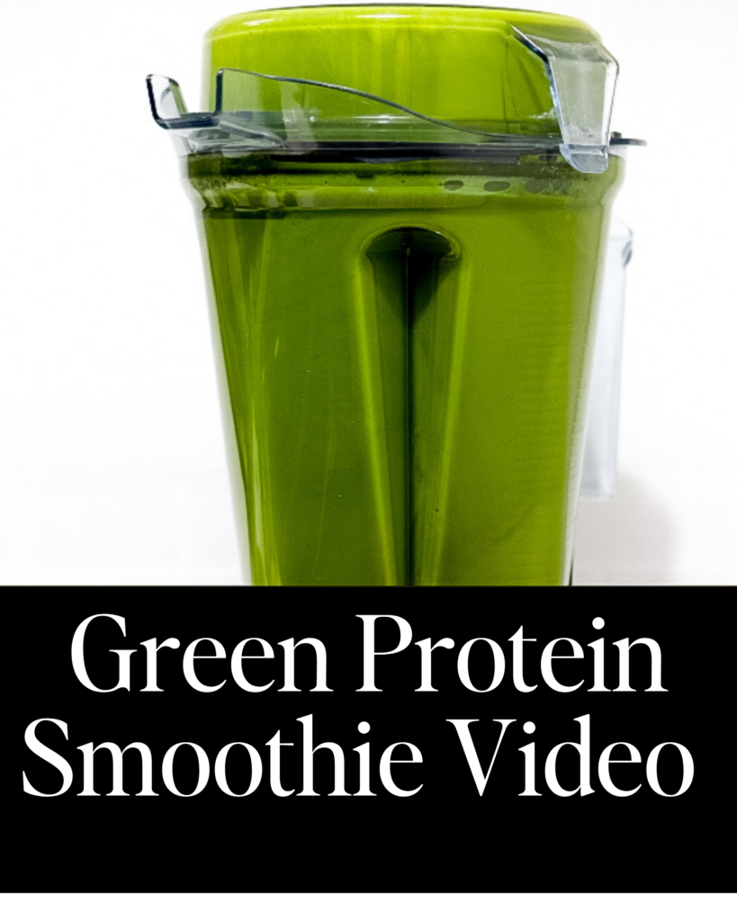 In this picture you can see a Green Protein Smoothie