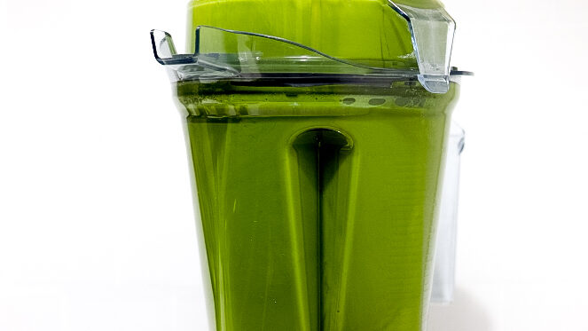 In this picture you can see a Green Protein Smoothie